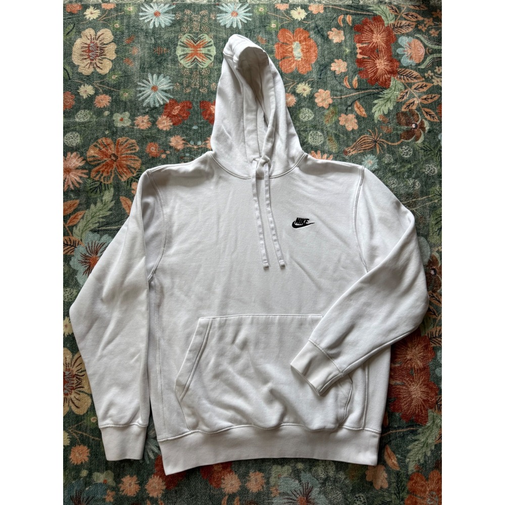 Nike Sportswear Club Fleece Pullover Hoodie White BV2654-100‎ Mens Small